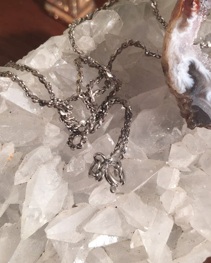 Vintage 1980s Sterling silver necklace stone