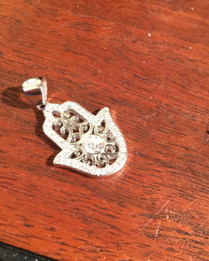 Sterling Silver 925 hand of fatima Pendant