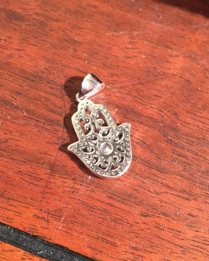 Sterling Silver 925 hand of fatima Pendant