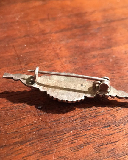 Vintage sterling silver yin yang bar brooch