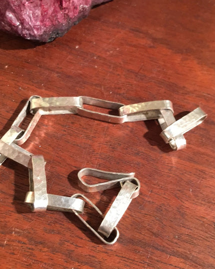 Victorian sterling silver Book chain bracelet