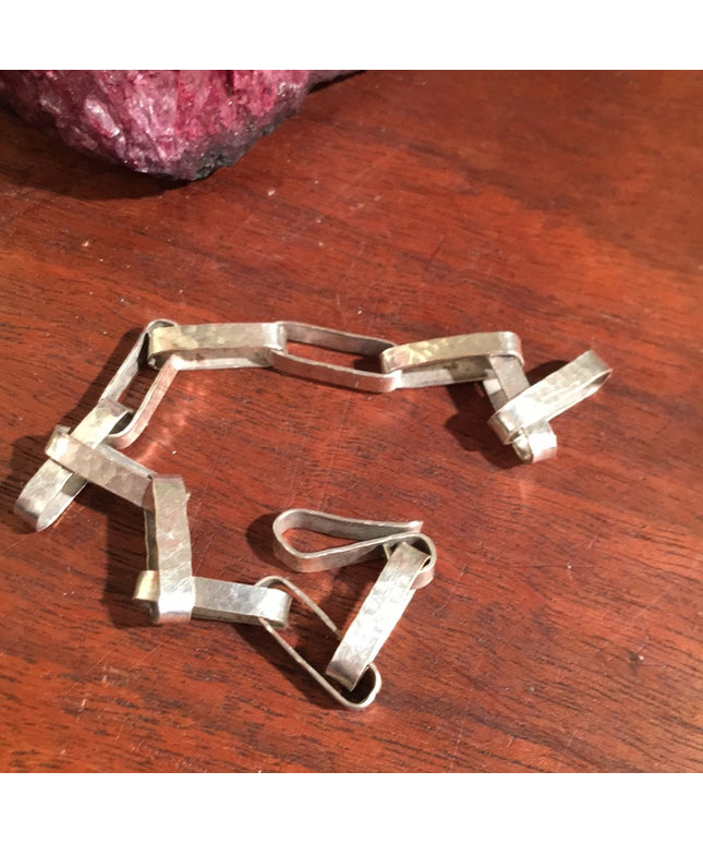 Victorian sterling silver Book chain bracelet