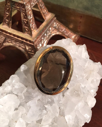 Vintage 1970s 12k GF Pendant glass citrine pendant