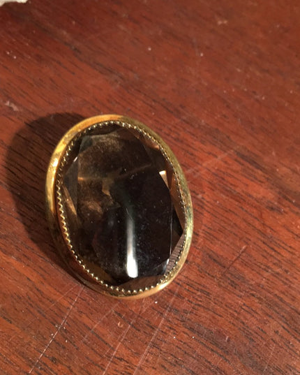 Vintage 1970s 12k GF Pendant glass citrine pendant