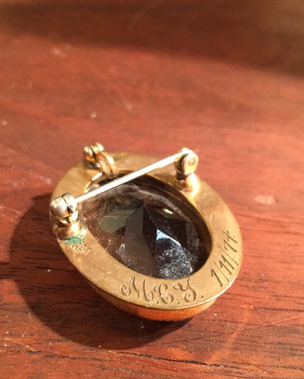 Vintage 1970s 12k GF Pendant glass citrine pendant