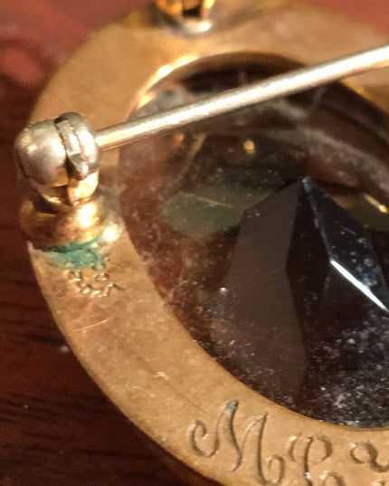 Vintage 1970s 12k GF Pendant glass citrine pendant