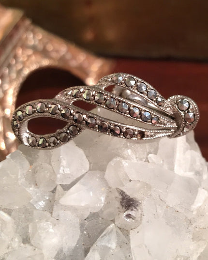 VTG  silver marcasite Screw back earrings