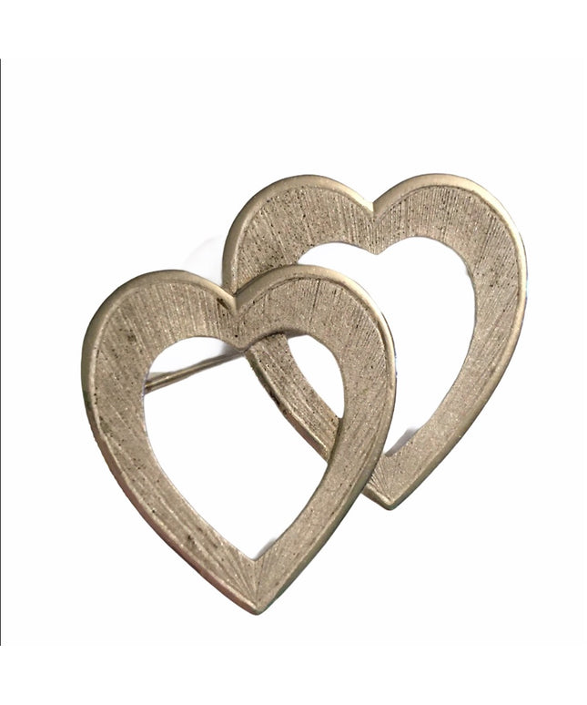Vintage 1960s Sterling silver heart brooch