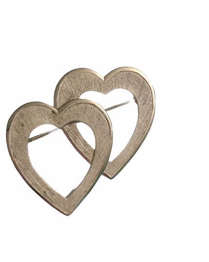 Vintage 1960s Sterling silver heart brooch
