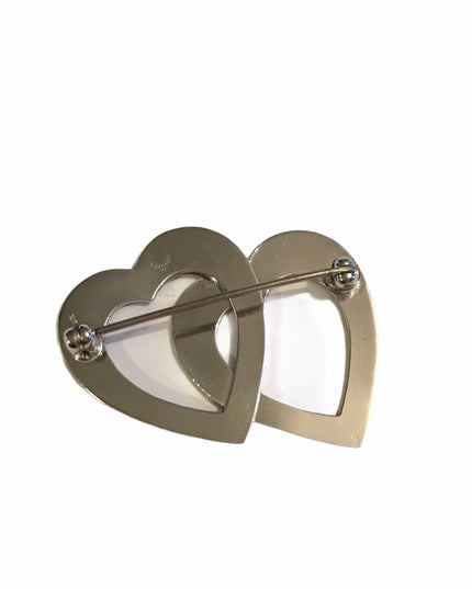 Vintage 1960s Sterling silver heart brooch