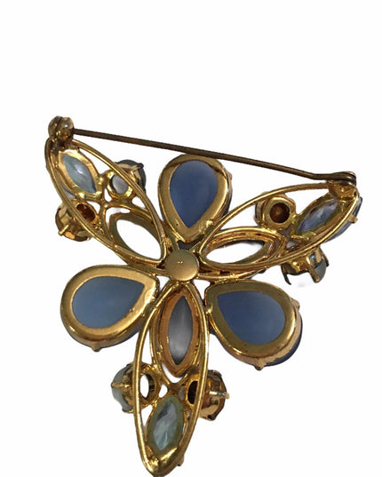 Vintage 1960s Glass rhinestone crystal brooch Juliana style
