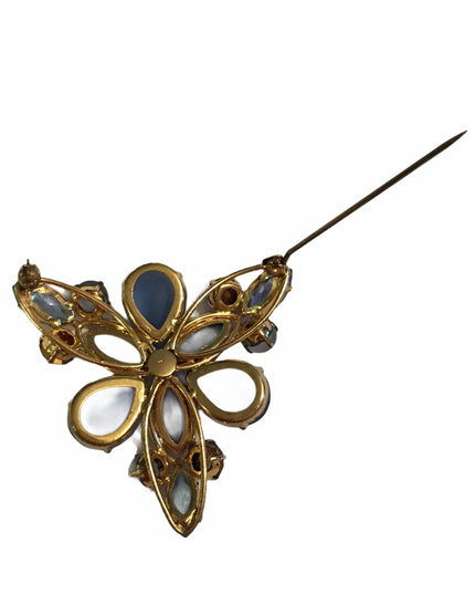 Vintage 1960s Glass rhinestone crystal brooch Juliana style
