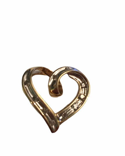 10k gold fancy diamond heart pendant for necklace