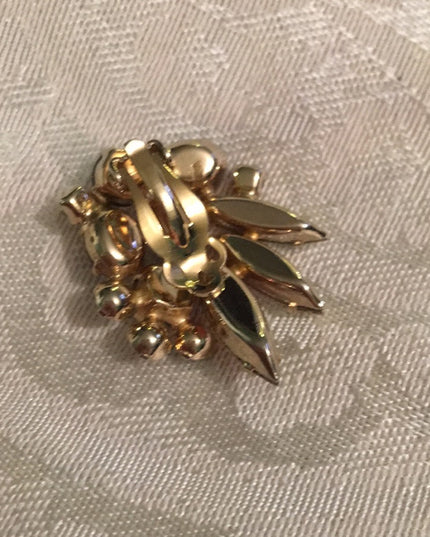 Vintage 1960s Crystal AB earrings clip on