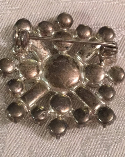 Vintage Crystal brooch clear 1960s