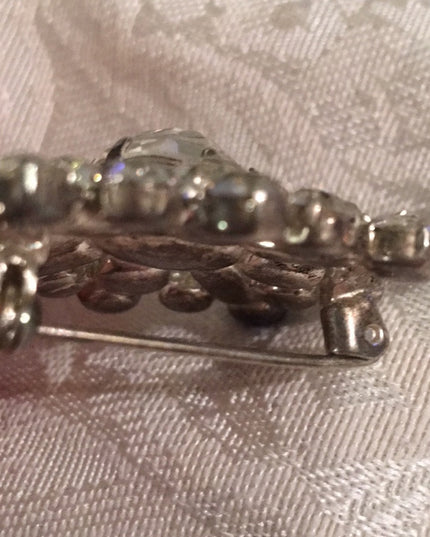 Vintage Crystal brooch clear 1960s