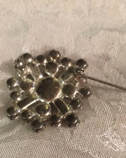 Vintage Crystal brooch clear 1960s