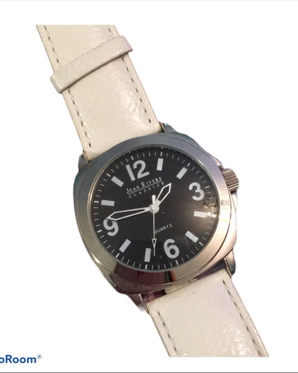 Joan Rivers Leather band Chunky large watch