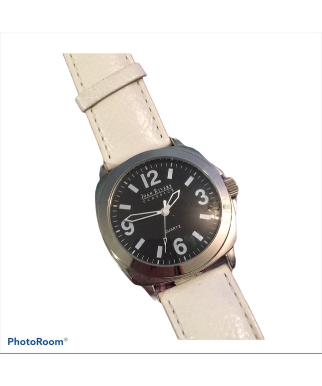 Joan Rivers Leather band Chunky large watch