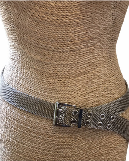 Vintage chain mail metal mesh solid heavy belt
