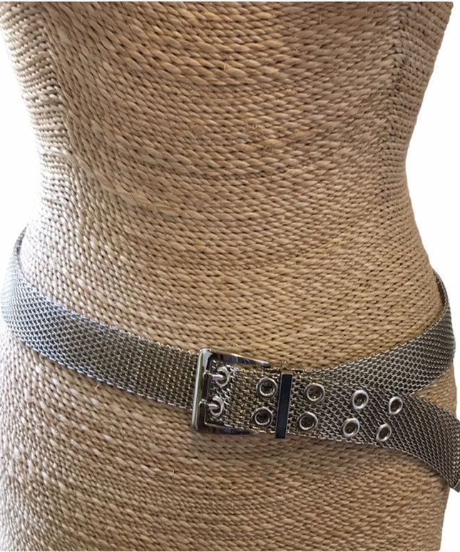 Vintage chain mail metal mesh solid heavy belt
