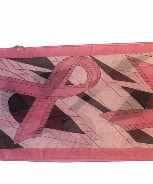 Pink Ribbon light scarf Poly Cancer awarness