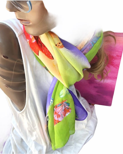 Poly sheer Butterfly scarf New! Beautiful