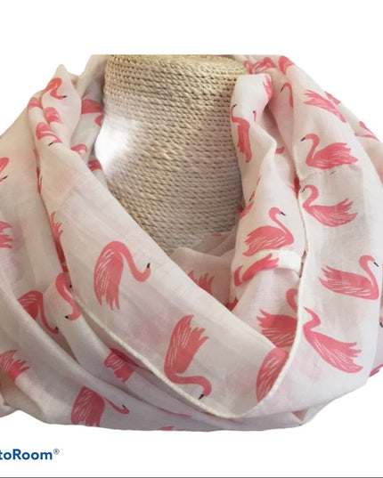 Vero Moda Flamingo cotton Infinity scarf