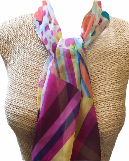 Beautiful colorful pink lines dots scarf So pretty