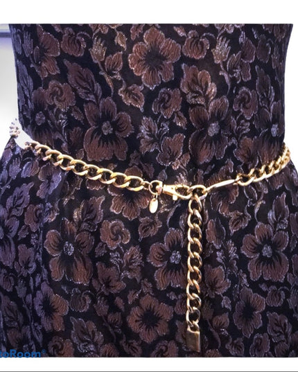 Vintage HEAVY gold metal chunky belt 100cm