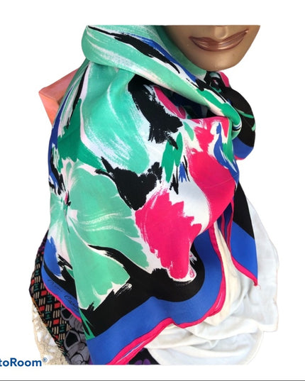 Vintage Pierre Cardin Paris Silk Scarf flowers