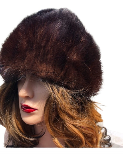 Vintage Simpsons Brown Mink fur Hat Sz sm
