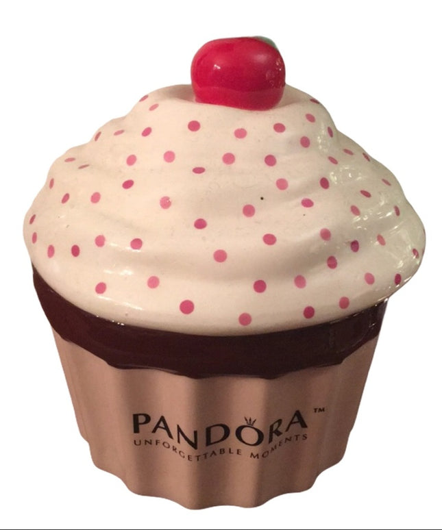 HTF Pandora Cupcake ceramic Jewelry trinket box