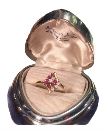 14k Gold Ruby & Diamond cocktail ring