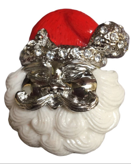 Santa crystal enamel resin cute christmas brooch