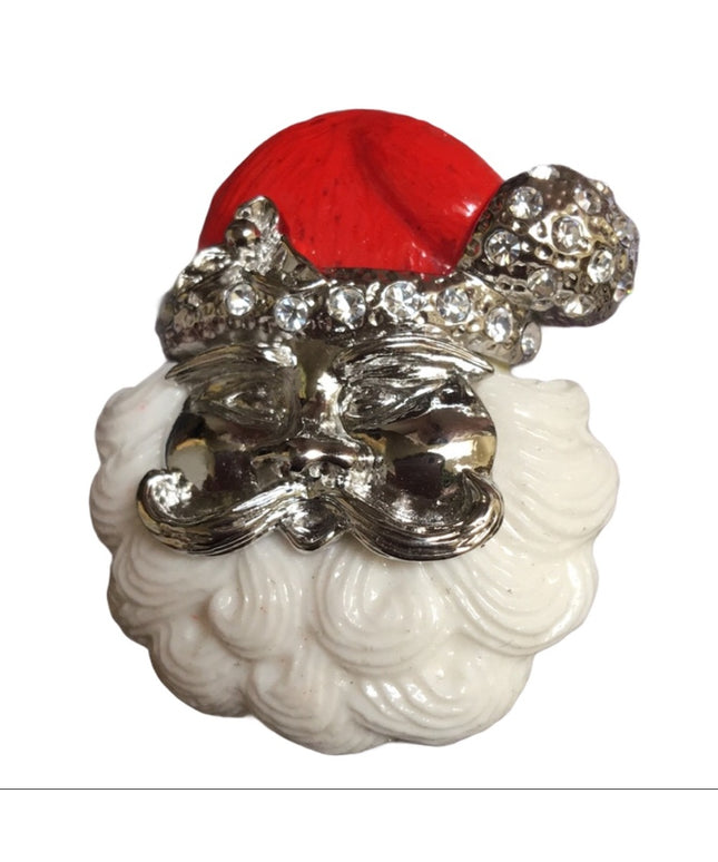Santa crystal enamel resin cute christmas brooch