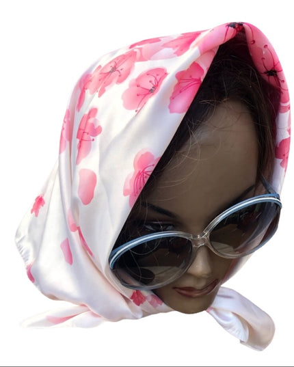 Shiseido Pink flower  white Rare scarf