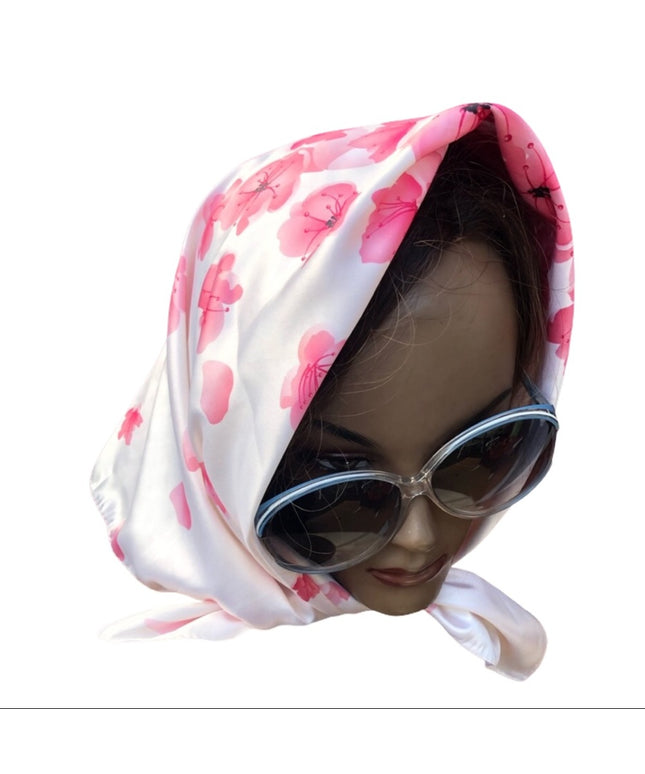 Shiseido Pink flower  white Rare scarf