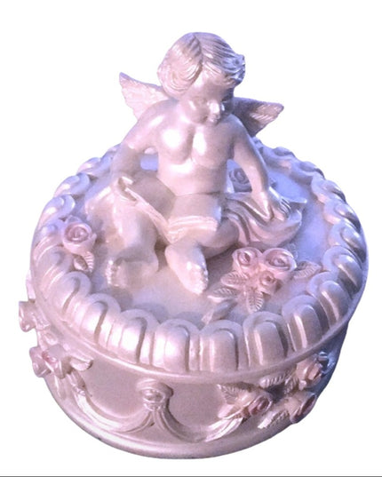 Vintage Angel round box jewelry gift