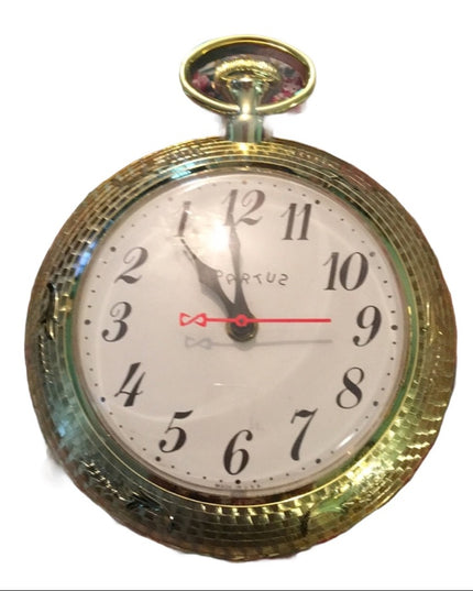 Vintage gold Spartus Bar clock reverse numbers