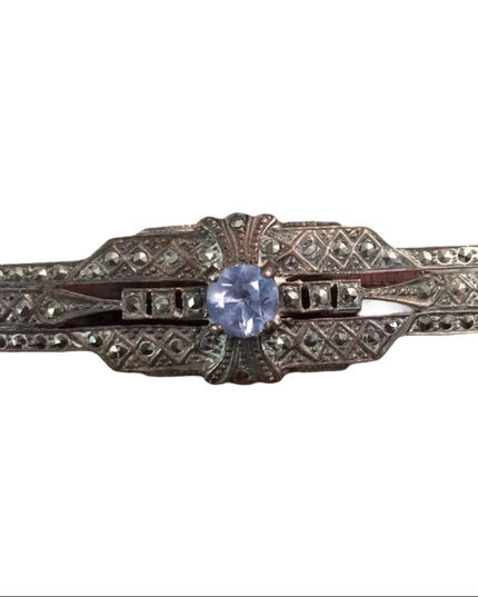 Antique Sterling 925 marcasite victorian Brooch