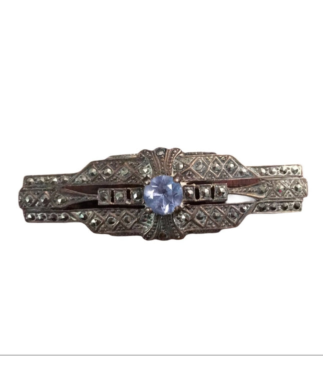 Antique Sterling 925 marcasite victorian Brooch