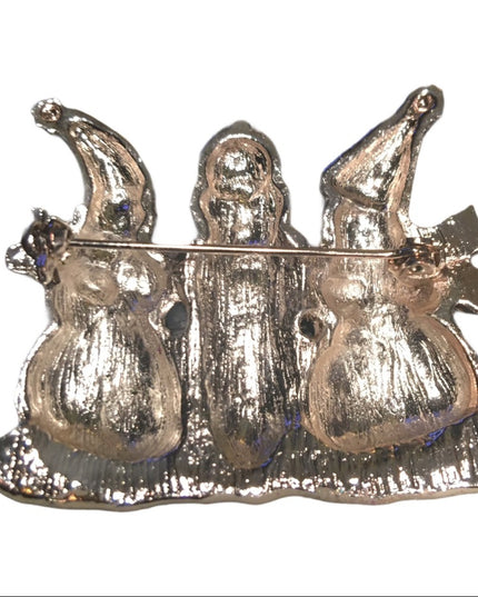 Snowman Let is snow brooch Christmas