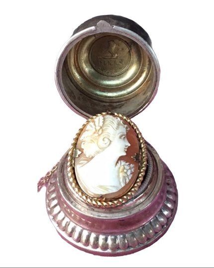 Vintage Gold filled cameo brooch pendant