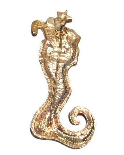 Christmas stocking enamel brooch