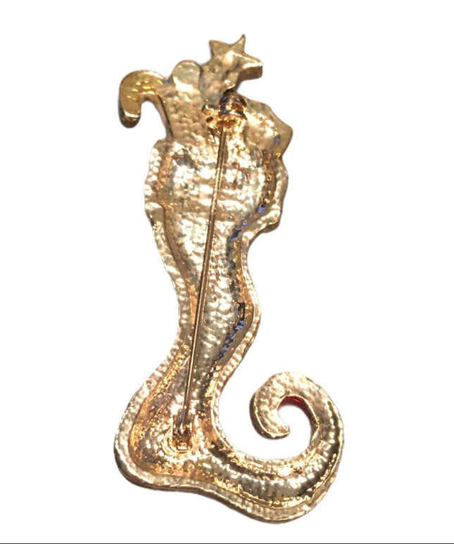 Christmas stocking enamel brooch