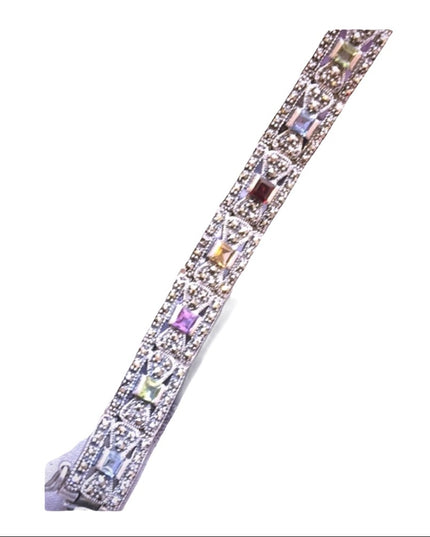 VTG Multi gemstone Sterling 925 Marcasite bracelet