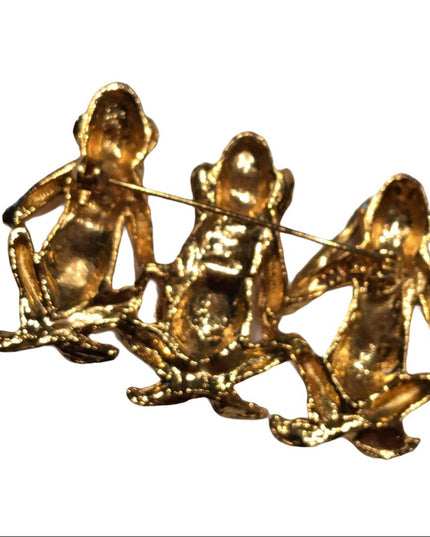 3 Monkeys gold brooch so cute