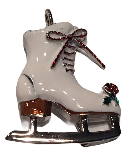 Enamel Ice skate brooch pendant christmas brooch