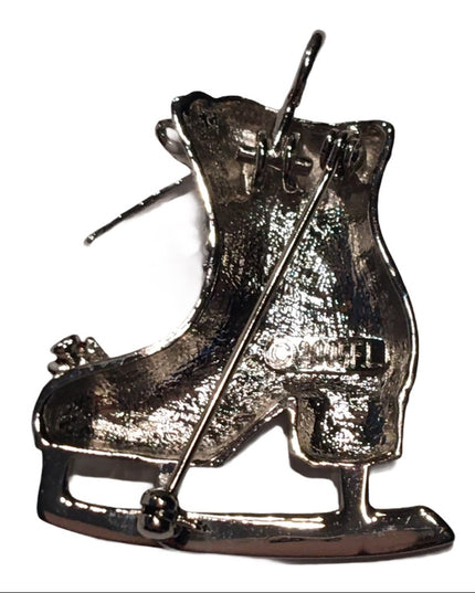 Enamel Ice skate brooch pendant christmas brooch